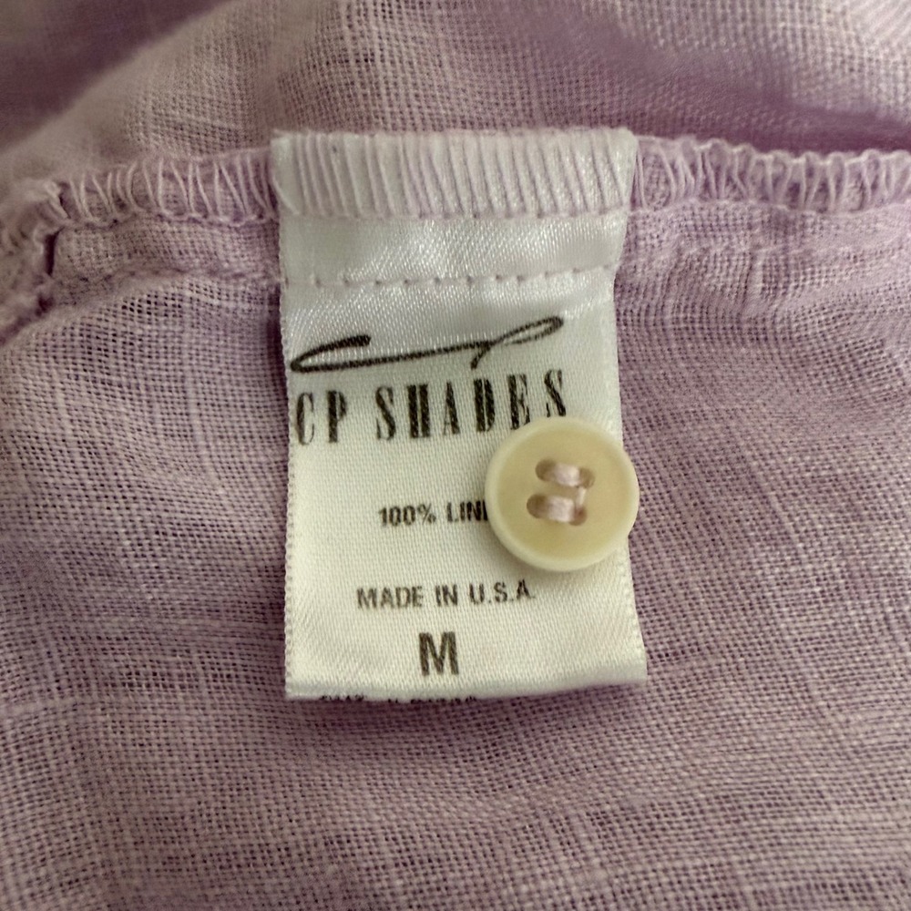 CP Shades Lavender Purple 100% Linen Button Down Shirt Tunic Womens Medium 105-3 - Picture 5 of 6